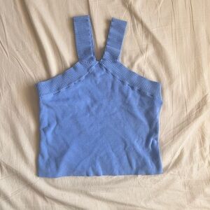 Bar III Light Blue Ribbed Tank Top